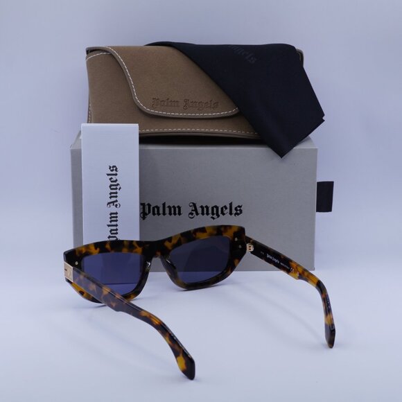 Palm Angels PERI10E CLAIRE 6045 Cat Eye Sunglasses - Havana/Blue - Picture 5 of 9